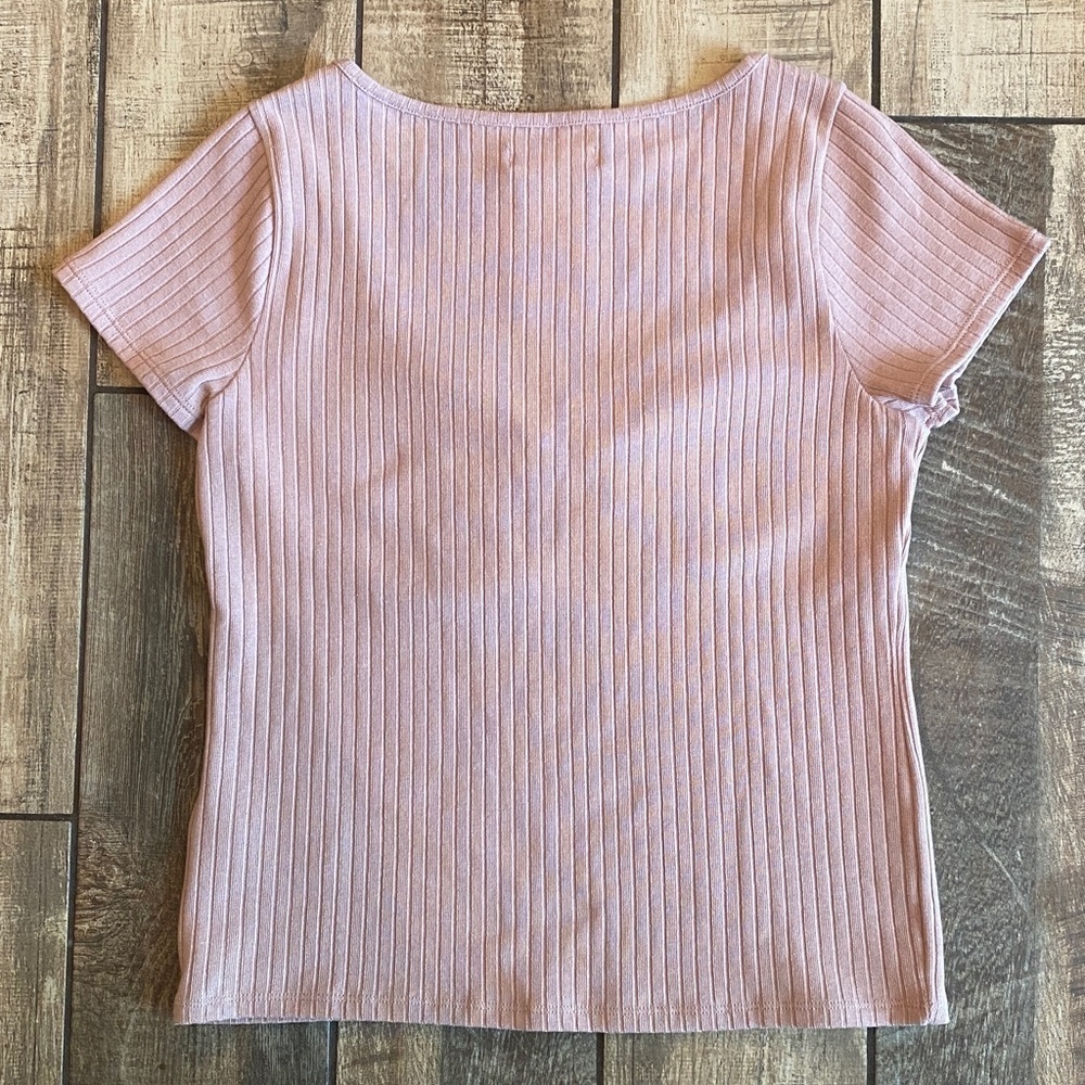 Madewell Ribbed Pink Blouse 🆕 - Picture 10 of 10